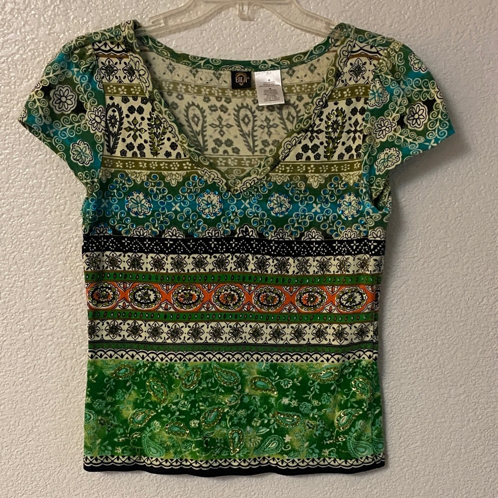 BILA Sequin & Beaded Top